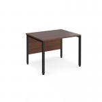 Maestro 25 straight desk 800mm x 800mm - black bench leg frame and walnut top
