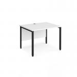 Maestro 25 straight desk 800mm x 800mm - black bench leg frame and white top