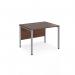 Maestro 25 straight desk 800mm x 800mm - silver bench leg frame, walnut top MB8SW