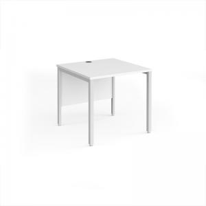 Maestro 25 straight desk 800mm x 800mm - white bench leg frame, white