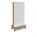 Moby mobile media unit with shelf and power module and tv bracket - white with oak trim