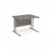 Maestro 25 straight desk 1000mm x 800mm - silver cantilever leg frame, grey oak top MC10SGO