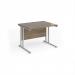 Maestro 25 straight desk 1000mm x 800mm - silver cantilever leg frame, Nebraska oak top MC10SNO
