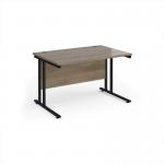 Maestro 25 straight desk 1200mm x 800mm - black cantilever leg frame, Nebraska oak top MC12KNO