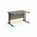 Maestro 25 straight desk 1200mm x 800mm - black cantilever leg frame, Nebraska oak top MC12KNO