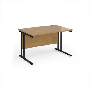 Maestro 25 straight desk 1200mm x 800mm - black cantilever leg frame,