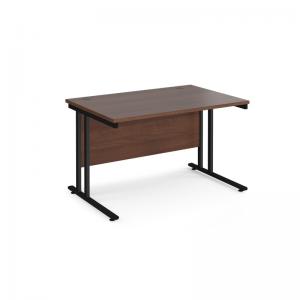 Maestro 25 straight desk 1200mm x 800mm - black cantilever leg frame,