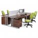 Maestro 25 straight desk 1200mm x 800mm with 2 drawer pedestal - silver cantilever leg frame, beech top MC12P2SB