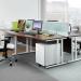 Maestro 25 straight desk 1200mm x 800mm with 2 drawer pedestal - white cantilever leg frame, beech top MC12P2WHB