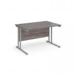 Maestro 25 straight desk 1200mm x 800mm - silver cantilever leg frame and grey oak top