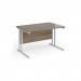 Maestro 25 straight desk 1200mm x 800mm - white cantilever leg frame, Nebraska oak top MC12WHNO