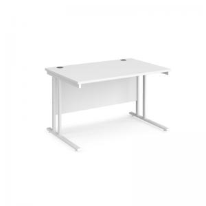 Maestro 25 straight desk 1200mm x 800mm - white cantilever leg frame,