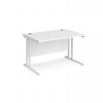 Maestro 25 straight desk 1200mm x 800mm - white cantilever leg frame and white top
