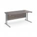 Maestro 25 straight desk 1600mm x 800mm - silver cantilever leg frame, grey oak top MC16SGO