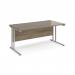 Maestro 25 straight desk 1600mm x 800mm - silver cantilever leg frame, Nebraska oak top MC16SNO
