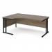 Maestro 25 left hand ergonomic desk 1800mm wide - black cantilever leg frame, Nebraska oak top MC18ELKNO