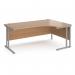 Maestro 25 right hand ergonomic desk 1800mm wide - silver cantilever leg frame, beech top MC18ERSB