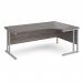 Maestro 25 right hand ergonomic desk 1800mm wide - silver cantilever leg frame, grey oak top MC18ERSGO