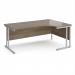 Maestro 25 right hand ergonomic desk 1800mm wide - silver cantilever leg frame, Nebraska oak top MC18ERSNO