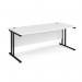 Maestro 25 straight desk 1800mm x 800mm - black cantilever leg frame, white top MC18KWH