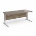 Maestro 25 straight desk 1800mm x 800mm - silver cantilever leg frame, Nebraska oak top MC18SNO