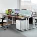 Maestro 25 straight desk 800mm x 600mm - white cantilever leg frame with grey oak top