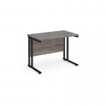 Maestro 25 straight desk 1000mm x 600mm - black cantilever leg frame, grey oak top MC610KGO