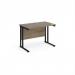 Maestro 25 straight desk 1000mm x 600mm - black cantilever leg frame, Nebraska oak top MC610KNO