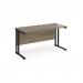 Maestro 25 straight desk 1400mm x 600mm - black cantilever leg frame, Nebraska oak top MC614KNO