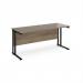 Maestro 25 straight desk 1600mm x 600mm - black cantilever leg frame, Nebraska oak top MC616KNO