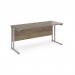 Maestro 25 straight desk 1600mm x 600mm - silver cantilever leg frame, Nebraska oak top MC616SNO