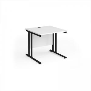 Maestro 25 straight desk 800mm x 800mm - black cantilever leg frame,