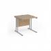 Maestro 25 straight desk 800mm x 800mm - silver cantilever leg frame, Kendal oak top MC8SKO