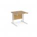 Maestro 25 straight desk 800mm x 800mm - white cantilever leg frame, oak top MC8WHO