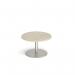 Monza circular coffee table with flat round brushed steel base 800mm - made to order MCC800-BS