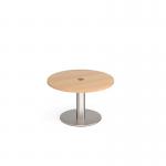 Monza circular coffee table 800mm with central circular cutout 80mm - beech MCC800-CO-BS-B