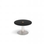 Monza circular coffee table 800mm with central circular cutout 80mm - black MCC800-CO-BS-BK