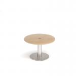 Monza circular coffee table 800mm with central circular cutout 80mm - kendal oak MCC800-CO-BS-KO