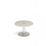 Monza circular coffee table 800mm with central circular cutout 80mm - Light Grey MCC800-CO-BS-LG