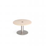 Monza circular coffee table 800mm with central circular cutout 80mm - maple