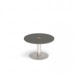 Monza circular coffee table 800mm with central circular cutout 80mm - Onyx Grey MCC800-CO-BS-OG