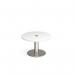 Monza circular coffee table 800mm with central circular cutout 80mm - white MCC800-CO-BS-WH