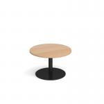 Monza circular coffee table with flat round black base 800mm - made to order MCC800-K