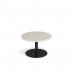 Monza circular coffee table with flat round black base 800mm - Light Grey MCC800-K-LG