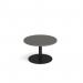 Monza circular coffee table with flat round black base 800mm - Onyx Grey MCC800-K-OG
