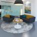 Monza circular coffee table with flat round white base 800mm - Barcelona walnut MCC800-WH-BW