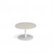 Monza circular coffee table with flat round white base 800mm - Light Grey MCC800-WH-LG