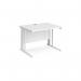 Maestro 25 straight desk 1000mm x 800mm - white cable managed leg frame, white top MCM10WHWH