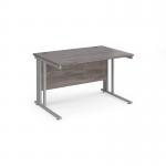 Maestro 25 straight desk 1200mm x 800mm - silver cable managed leg frame, grey oak top MCM12SGO