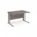 Maestro 25 straight desk 1200mm x 800mm - silver cable managed leg frame, grey oak top MCM12SGO